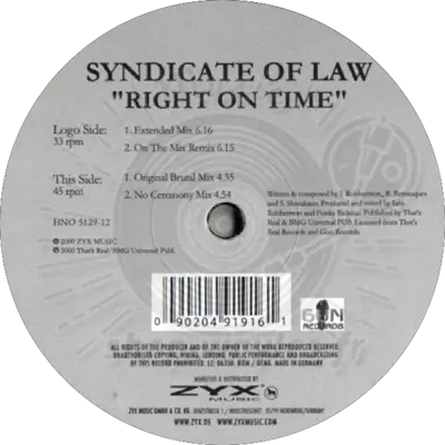 Syndicate Of Law-Right On Time